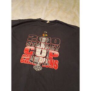 2010 Chicago Blackhawks Stanley Cup Champions Black T-Shirt Medium